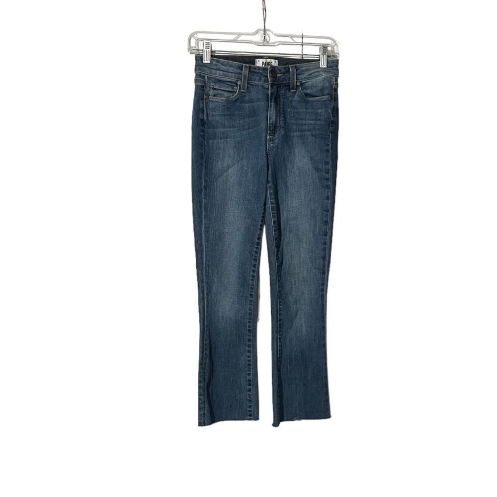 PAIGE Colette Crop Flare Jeans Size 24 Blue Flare Leg Crop Denim Stretchy
